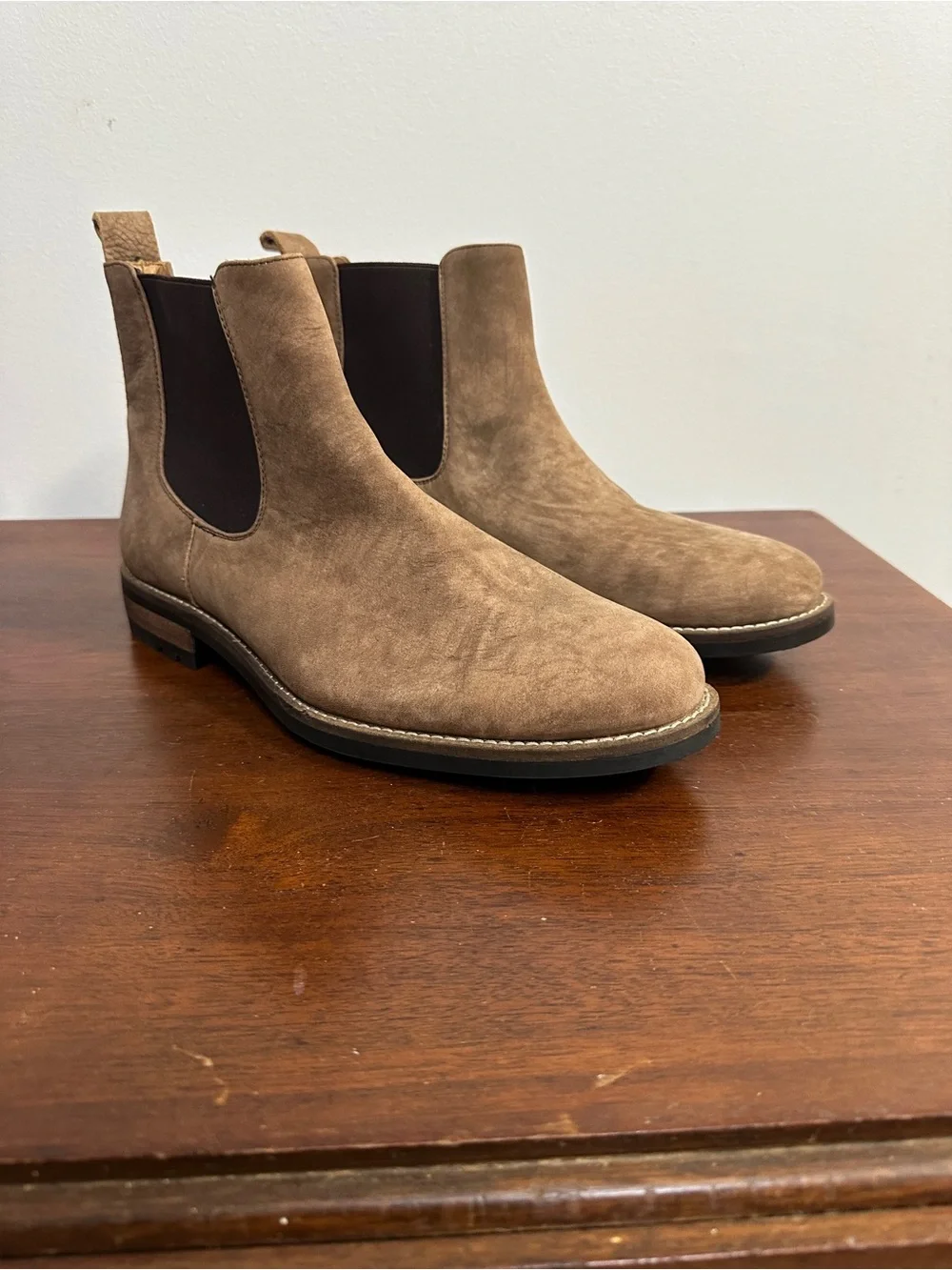 T.B. Phelps for Dick Ferguson’s Men’s 11.5 Suede Chelsea Boots Brown Lug Sole